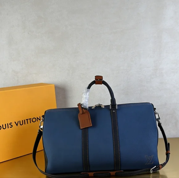 Louis Vuitton Keepall Bandoulière 50 Taurillon Blue - Picture 1 of 6
